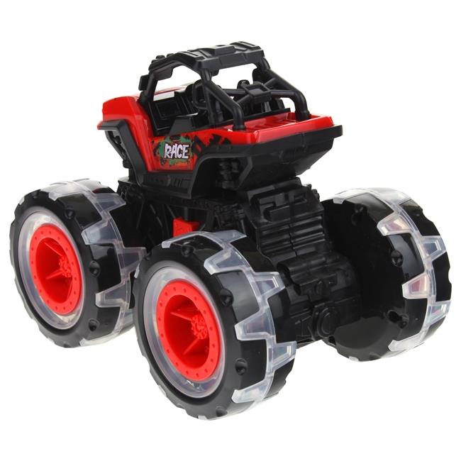 Monster Truck Samochód Terenowy Jeep Auto Off Road Dźwięk Światło Czerwony