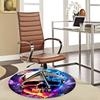 1pc Colorful Skull with Butterflies Round Carpet Anime Design Office Chair Mat, Non Slip Rug for Home Decor, Festival Gift, Office, Living, Bedroom