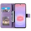 Coque pour Samsung Galaxy A37 5G, Protection Rabat Cuir Synthétique Antichoc Violet Motif Mandala