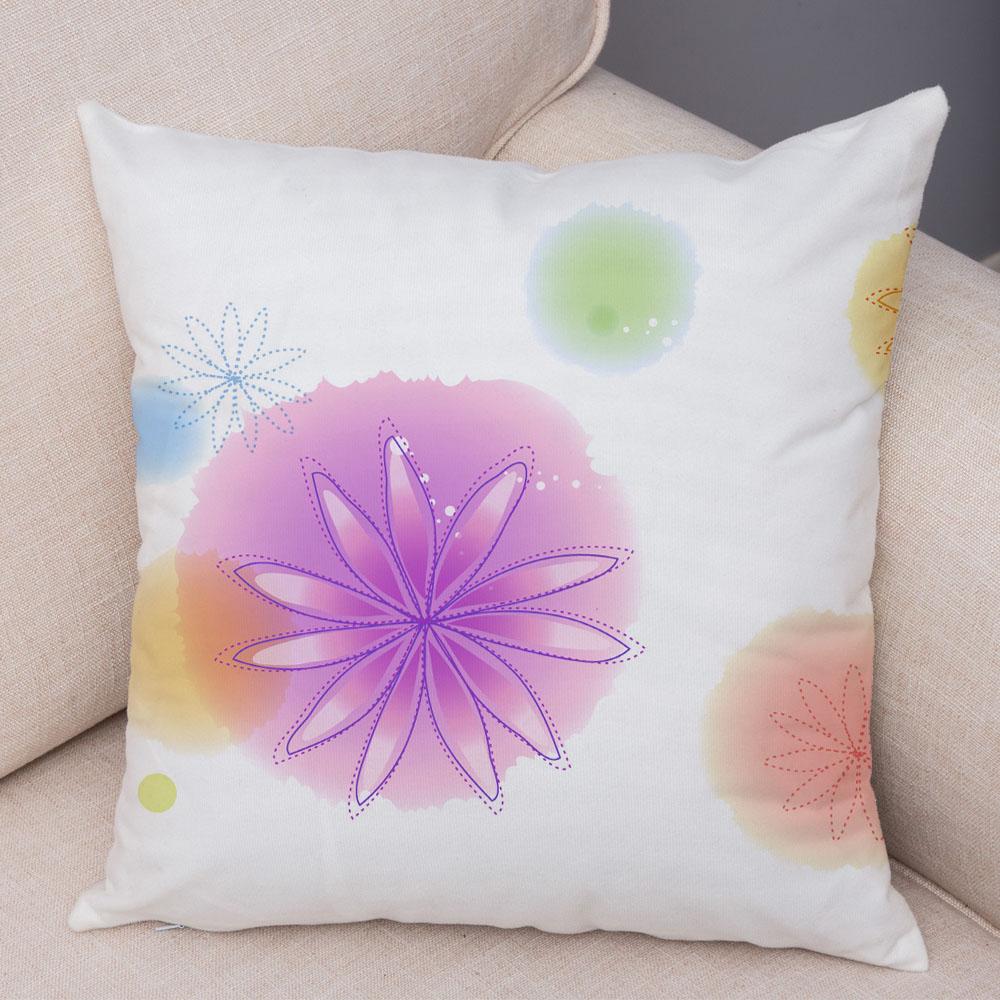 Красивая цветочная подушка, художественная наволочка для дивана, домашняя простая наволочка с геометрическим цветком