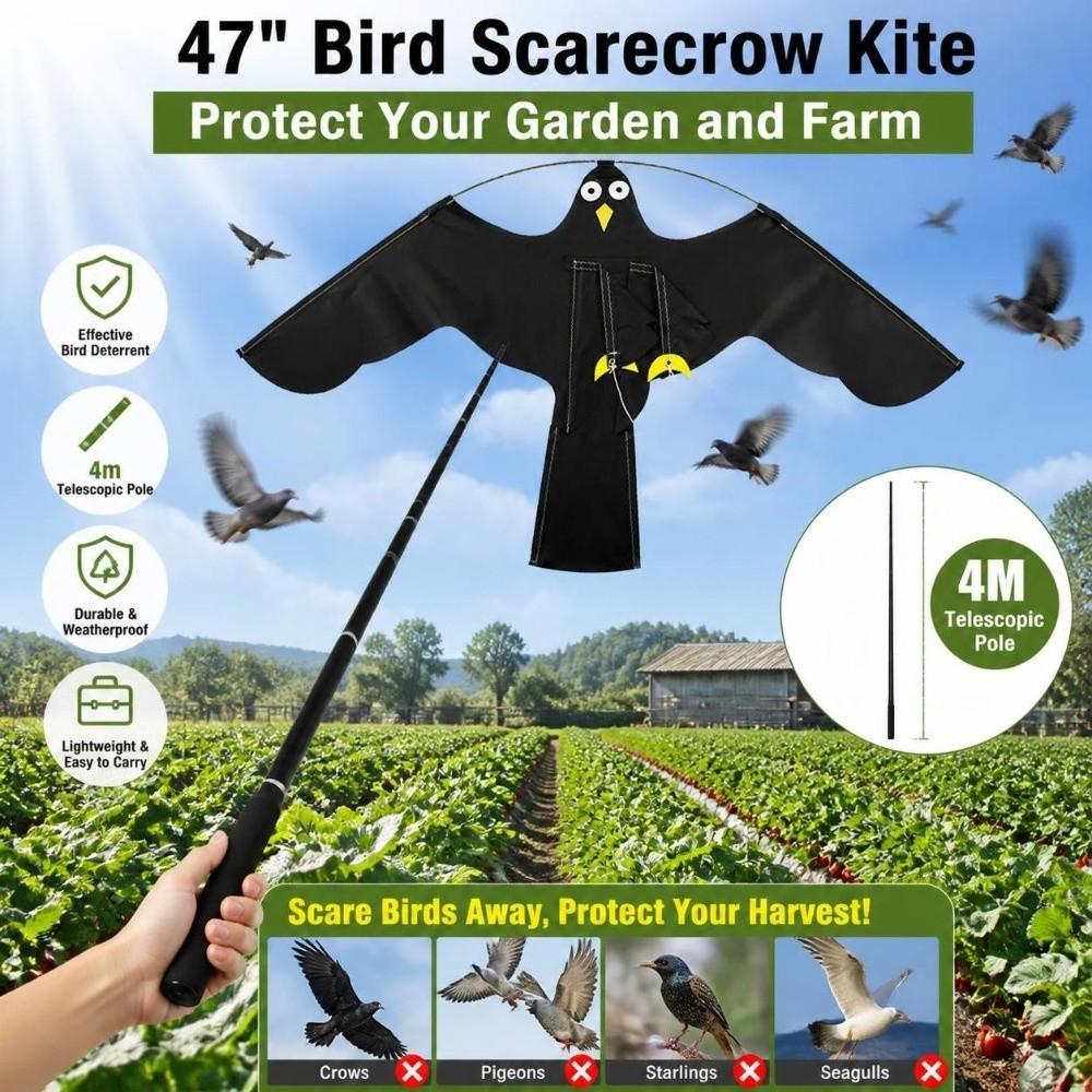 3D Realistic Hawk Bird Kite Frightening Bird Repellent Eagle Kite Bird Scarer Kite Garden