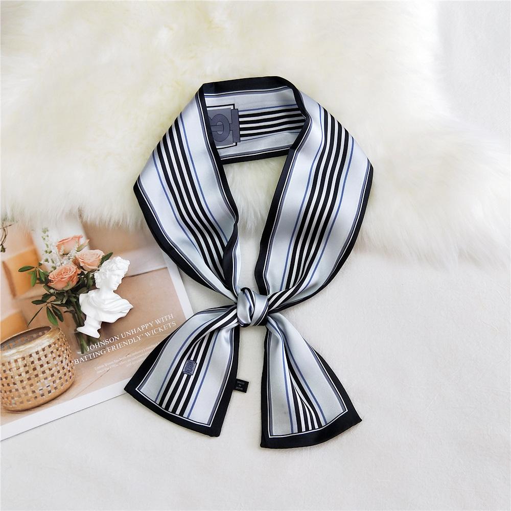 Pingjiao New Style Spring And Autumn Professional Decoration Versatile Small Silk Scarf Women'S Scarf Narrow Long Hair Strap Tie Bag Belt