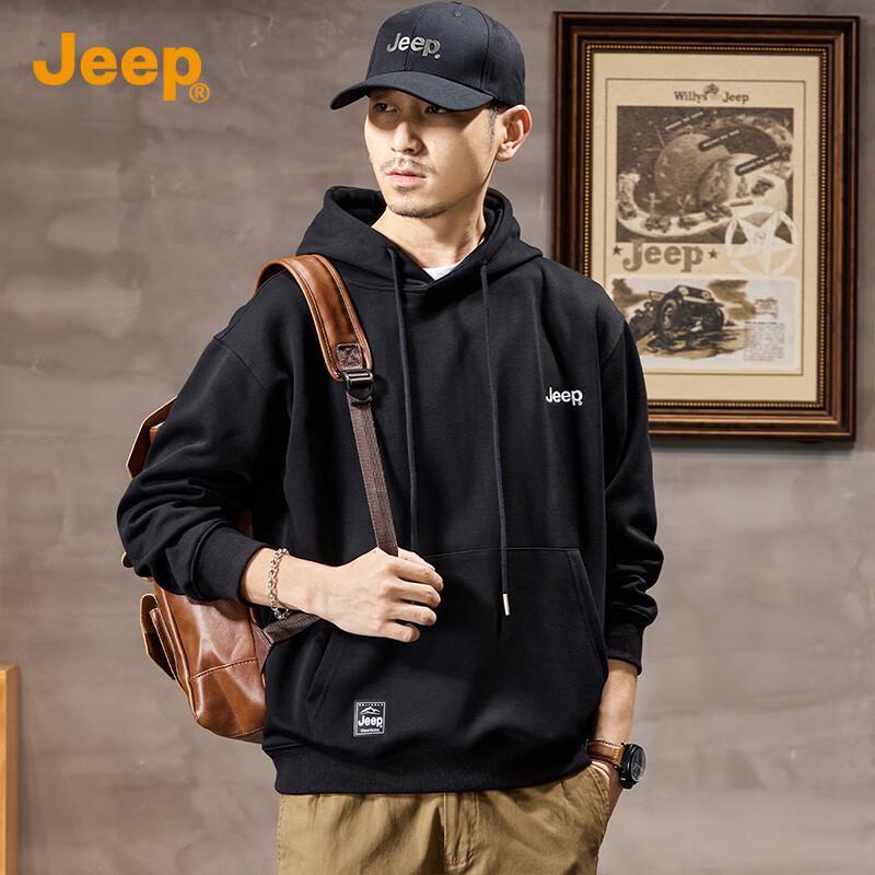 Jeep Мужской худи премиум-класса с вышивкой
