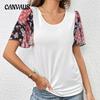 Летняя женская футболка, свободный удобный повседневный топ с короткими рукавами
