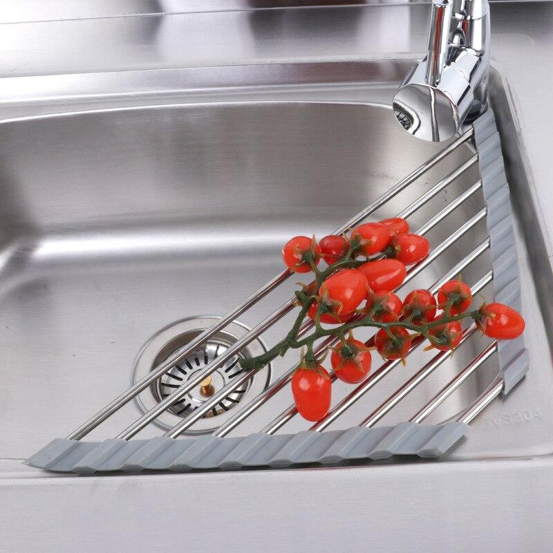Кухонная раковина, стойка для фильтра для воды, складная треугольная полка для хранения раковины, сливная полка из нержавеющей стали для хранения мисок и палочек для еды
