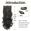 Synthetic Wavy Clip In Hair Extensions Clip In Hair Extensions For Women Full Head Thick Soft Clip In Hairpieces Daily Party