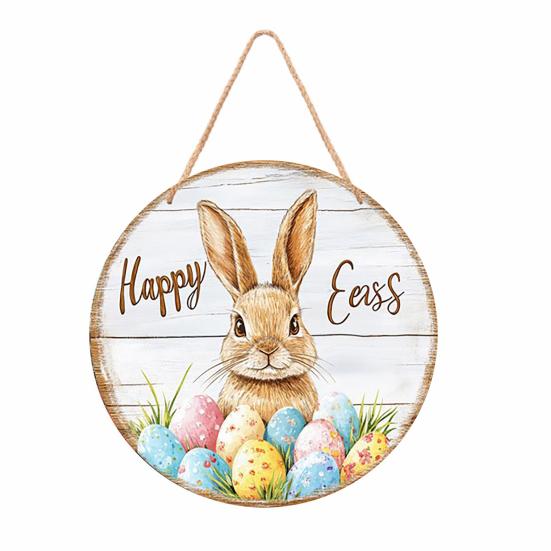 Пасхальный деревянный приветственный дверной знак в виде заячьего ушка, красочное яйцо, дверной подвесной знак, украшение на входную дверь, декоративная настенная табличка