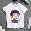 Повседневная аниме футболка Kimetsu No Yaiba Demon Slayer для детей, летняя белая с короткими рукавами, свободная, женская, Y2K топы, детские футболки, одежда