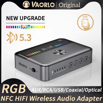NFC Bluetooth 5.3 аудио приемник передатчик RGB цветной свет USB 3.5MM AUX RCA коаксиальный оптический ЦАП преобразователь беспроводной адаптер