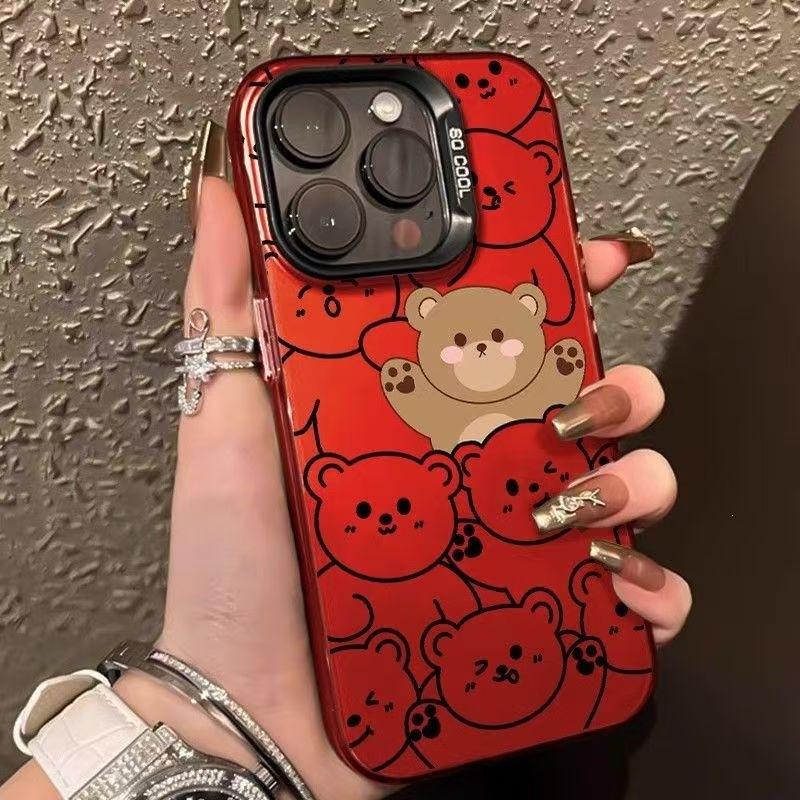 Чехол для мобильного телефона Muppet bear apple 16promax подходит для iPhone15/13/14 Новогодний серебристый 12xr16.