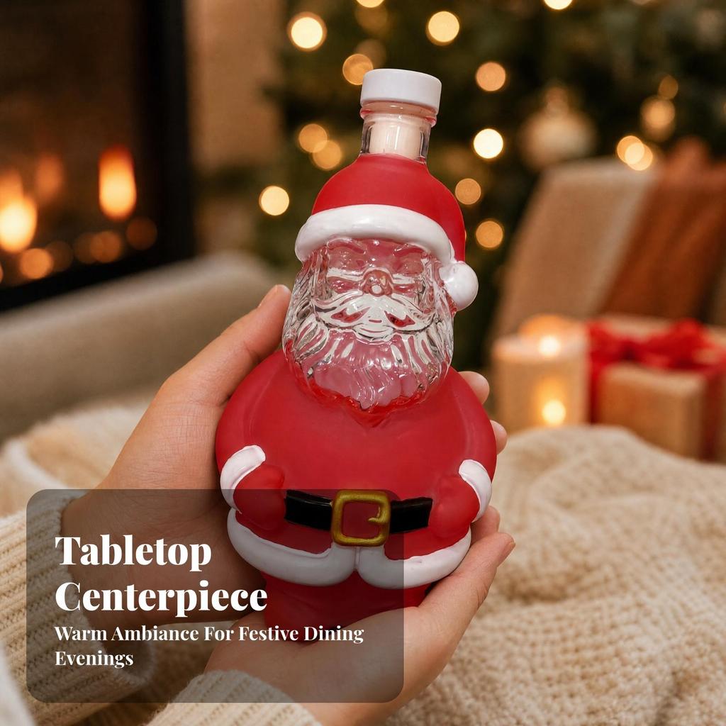 Santa-Shaped Liquor Bottle with Stopper High Clarity for Christmas Table