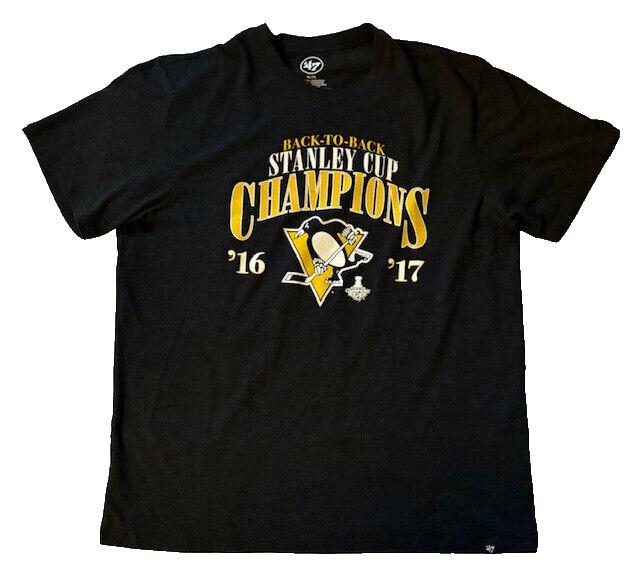 Pittsburgh Penguins T Shirt Mens XL Back to Back Stanley Cups Champs 2016 2017 Unisex T-Shirt