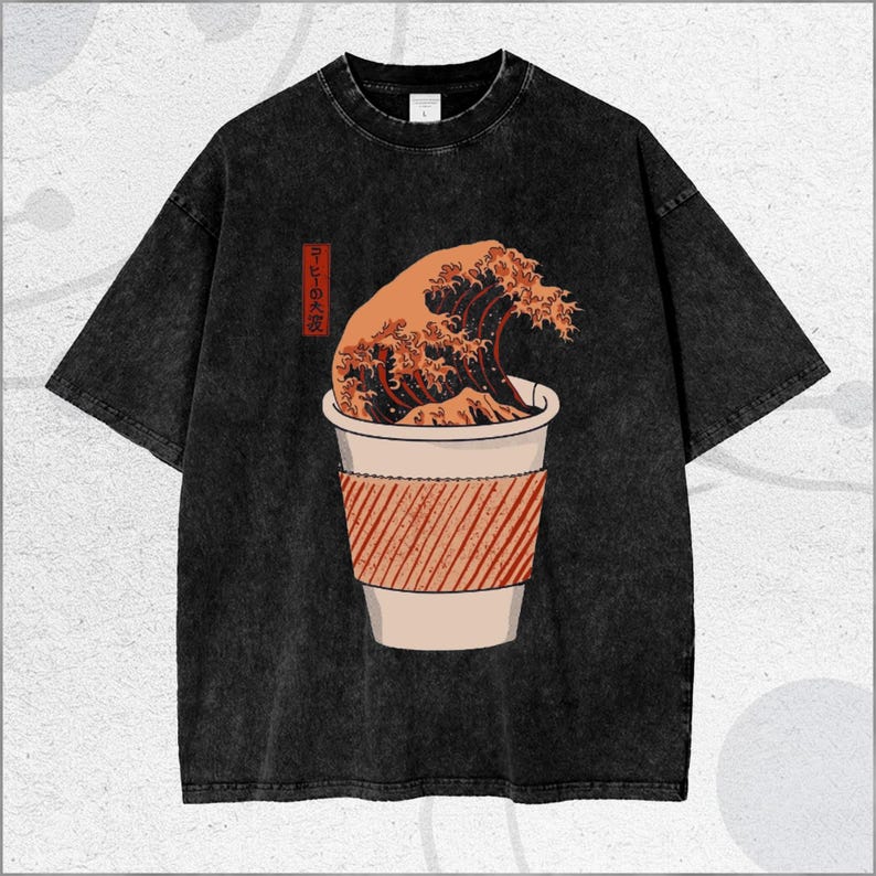The Great Wave off Kanagawa Washed T-shirt 2026 New Model personality Clothes shirt Year round clothing Retro Fashion Vintage Loose gift high quality