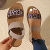 Fashion Women's Leopard Wedges Sandals Plus Size Casual Light Thick Sole Platform Slippers 2025 Summer Comfort Non Slip Beach Shoes