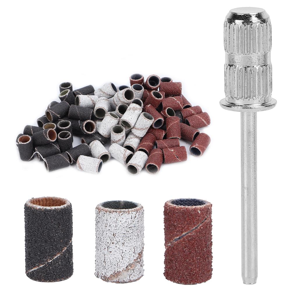 75 шт., набор шлифовальных лент для ногтей, коробка для хранения вала, 80 # 120 # 180 # зернистость для сверл для ногтей
