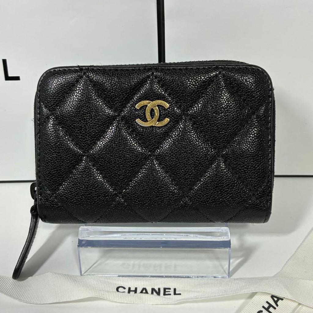 Used Super Popular Box IncludedCHANEL Caviar Skin Matelass Coin Case