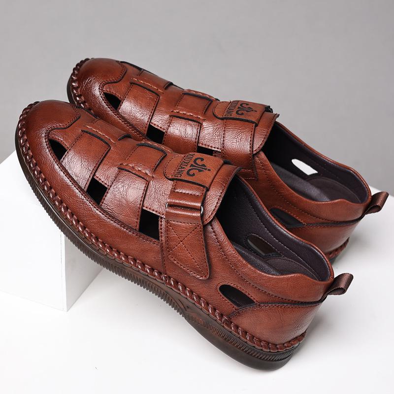 Men's Hollow Out Closed Toe Sandals Large Size 47-48 Thick Sole Summer Casual Footwear