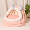 Всесезонное кошачье гнездо Полузакрытое гнездо для домашних животных Гнездо для кошек с глубоким сном Гнездо для маленьких собак Кровать для кошек Вилла