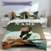 3pcs Custom Name Johnny Hallyday Set,Includes 1 Duvet Cover and 2 Pillowcases,All-season Bedroom Decor