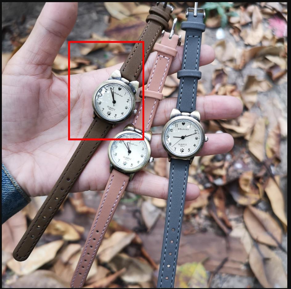 Модные светящиеся ретро-бронзовые студенческие часы Kitten