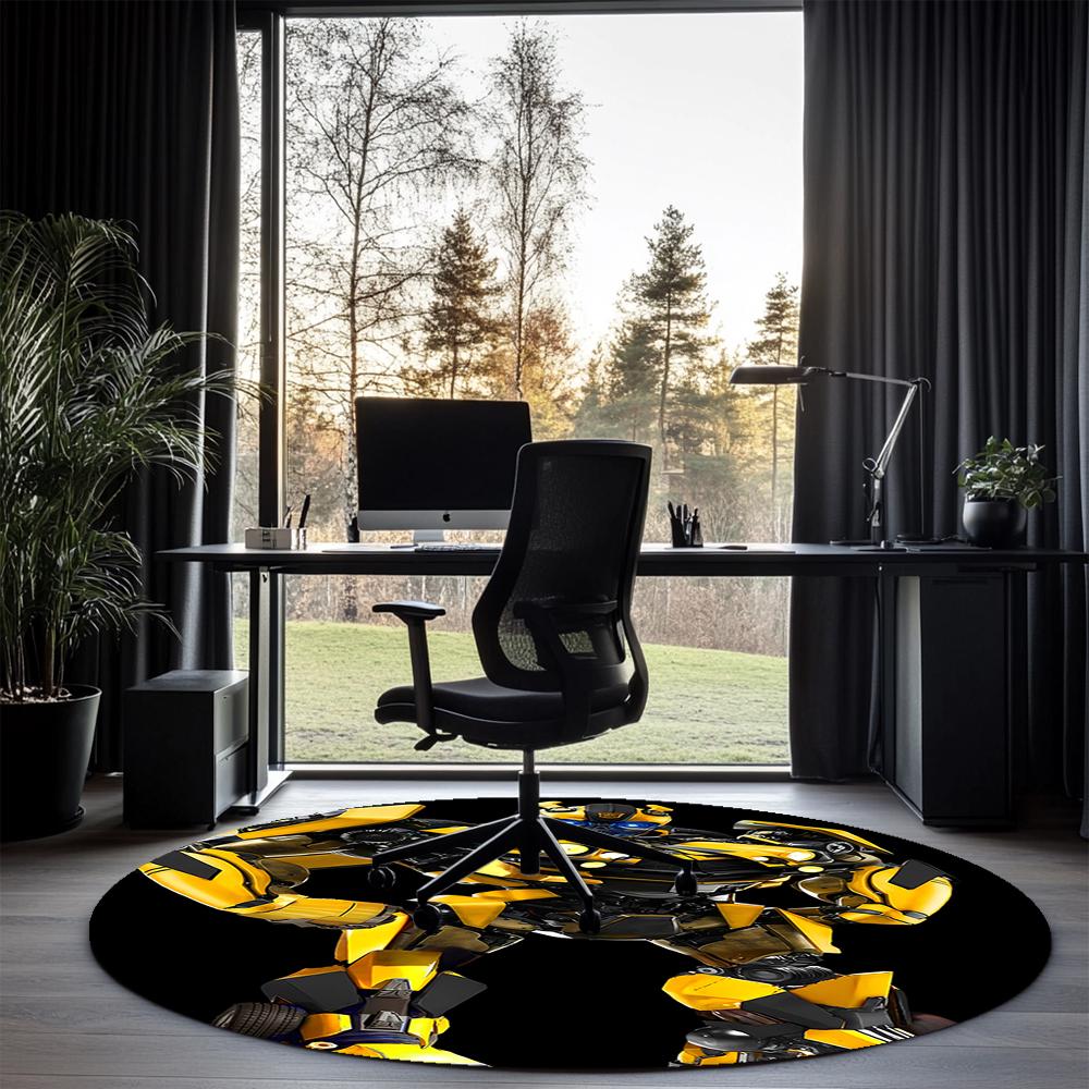 Transformers Printed Round Rug Carpet Chair Rug Area Rug Entryway Doormats,for Office Chair Living Room Bedroom Kitchen Room.