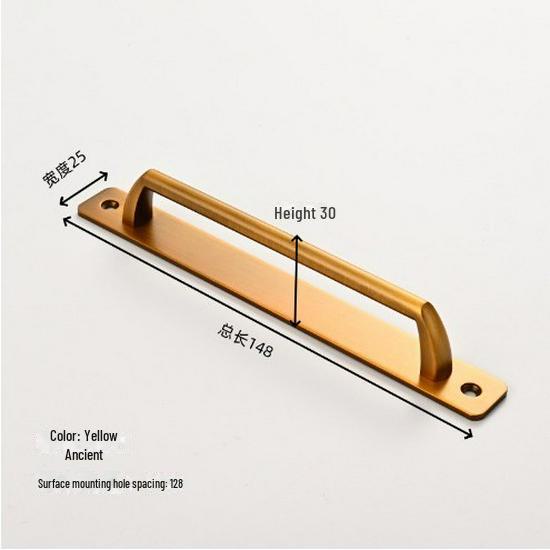 European Antique Copper Double Door Handle - Exposed & Invisible Design