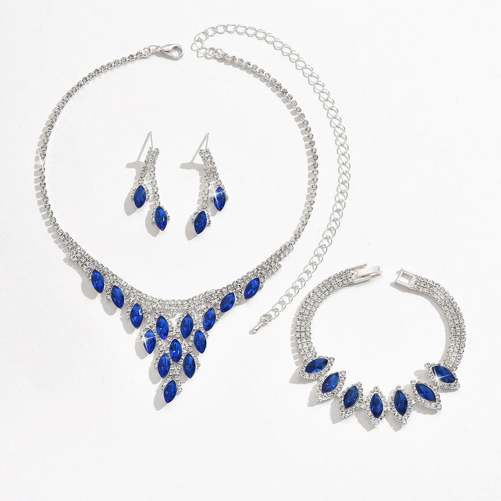 Свадебное хрустальное ожерелье с бриллиантами, серьги, браслет, комплект, изысканное платье, ожерелье, аксессуары высокого класса