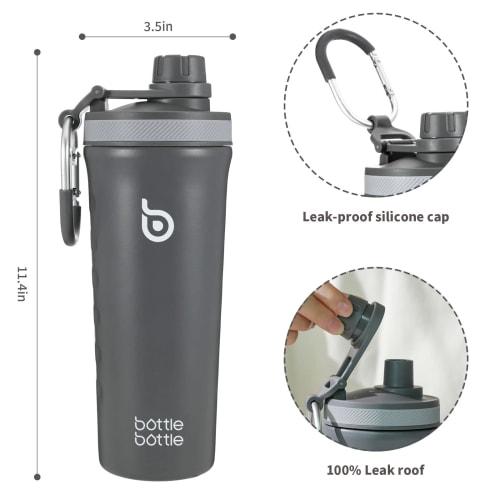 BOTTLE BOTTLE Protein Shaker, 800ml, Insulated, Large Capacity, Stainless Steel Water Bottle, Sports Bottle, Vacuum Insulated, Leak-Proof, Portable, W
