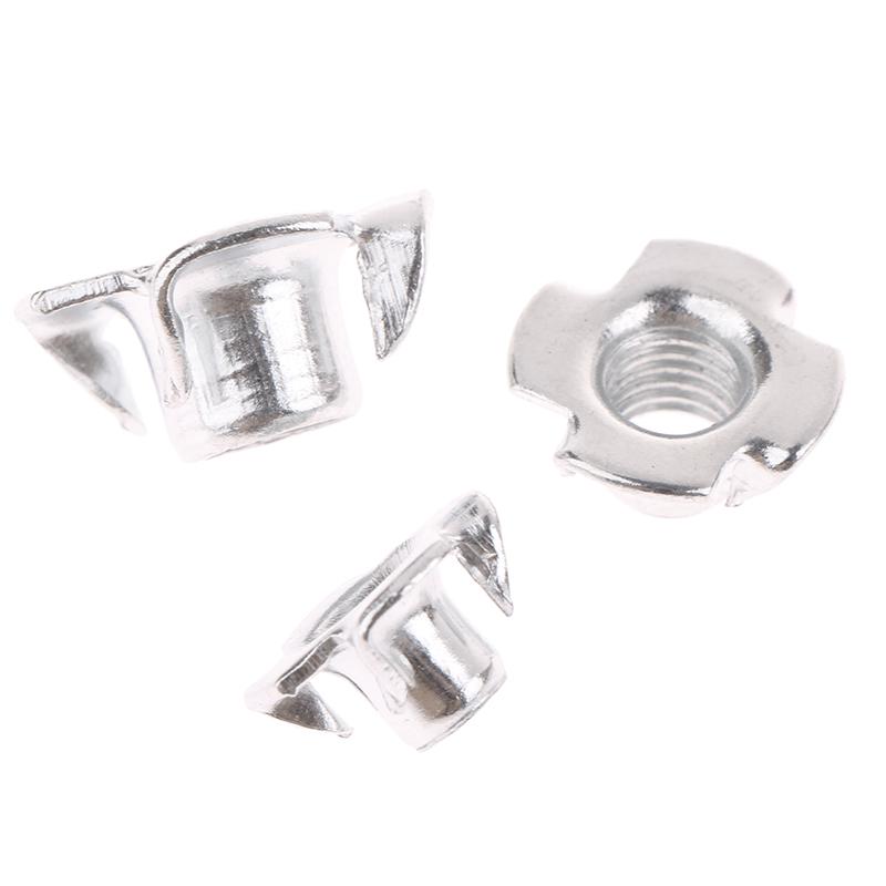20 шт. M3 M4 M5 M6 M8 M10 оцинкованные гайки с четырьмя лапками для динамика T-образная гайка глухая зубчатая вставка T-образная гайка вставки