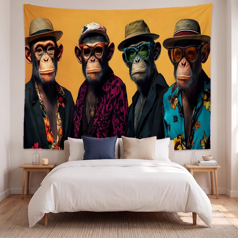 Trendy Monkey (1) Art Wall Hanging Tapestry for Home Bedroom Living Room Decor Great Gift Idea
