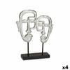 Decorative Figure Face Silver 27 X 32.5 X 10.5 Cm (4 Units)