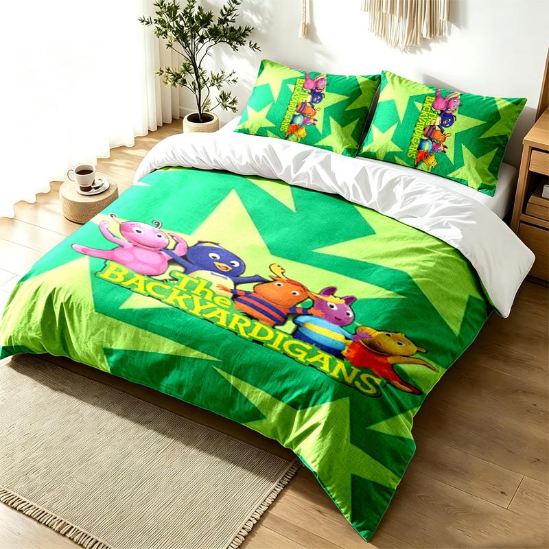 Backyardigans 3pc Duvet Cover Set Simple Modern Bedding Set Wrinkle Resistant Soft Fabric All Season Use a perfect gift