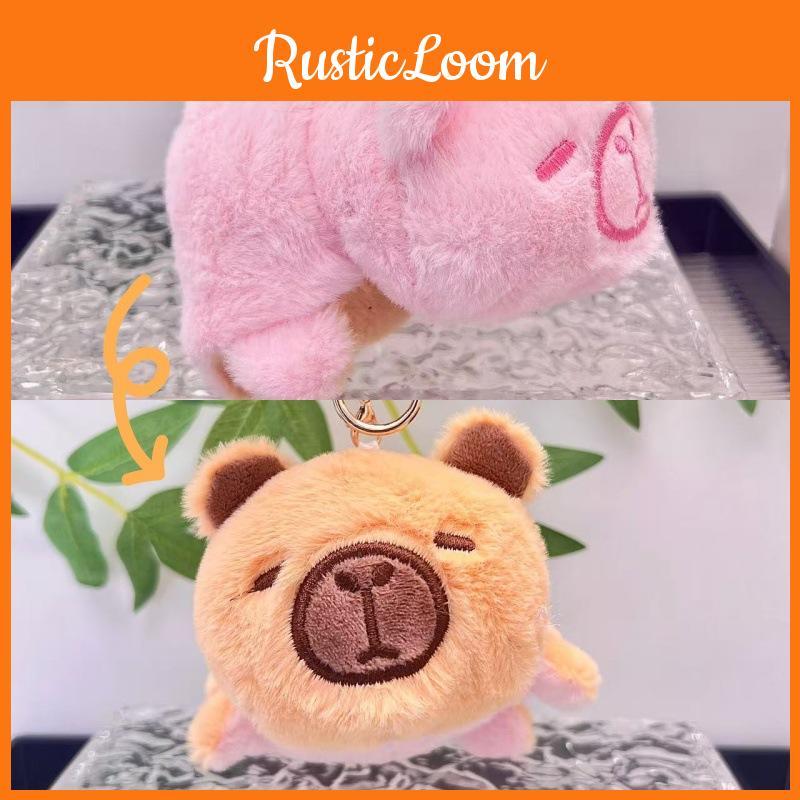Flip Unique Water Capybara Plush Toy Cute Animal Keychain Soft Short Design Plush