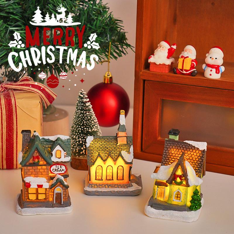 Christmas Decorative Micro-landscape Illuminated Cabin Party Atmosphere Decorative Gifts