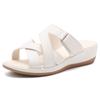 Microfiber Women's Wedge Sandals Open Toe Ladies Slides Sandals Comfortable Slip On Beach Slides
