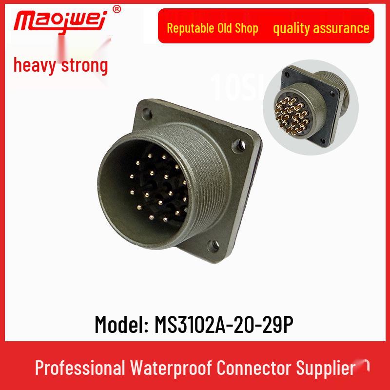 Heavy Duty 17-Pin Male-Female Connector Plug & Socket (US Standard, MS3106A20-29S/MS3102A20-29P)