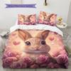 Beautiful Rabbit Pattern Bedding Home Decoration Birthday Gift (1 * duvet cover + 2 * pillowcase, without core)