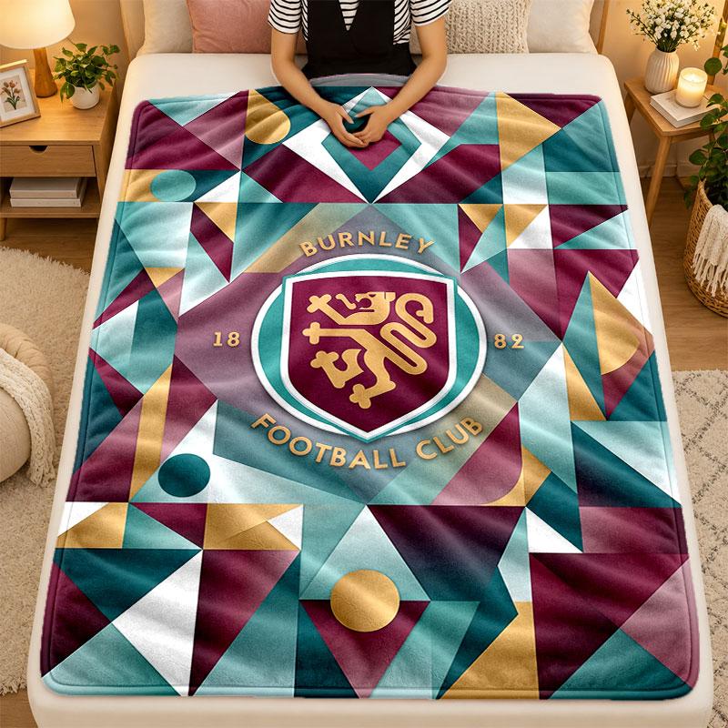 Flannel BlanketBurnley Football Warm Soft Throw Blanket for Indoor Sofa Bed Living Room Use