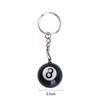 Bag Accessories Snooker Resin Ball Key Ring NO.8 Key Chain Lucky Black 8 Keyring Billiards Keychain