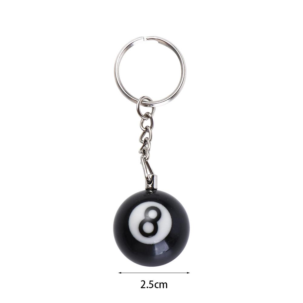 Bag Accessories Snooker Resin Ball Key Ring NO.8 Key Chain Lucky Black 8 Keyring Billiards Keychain