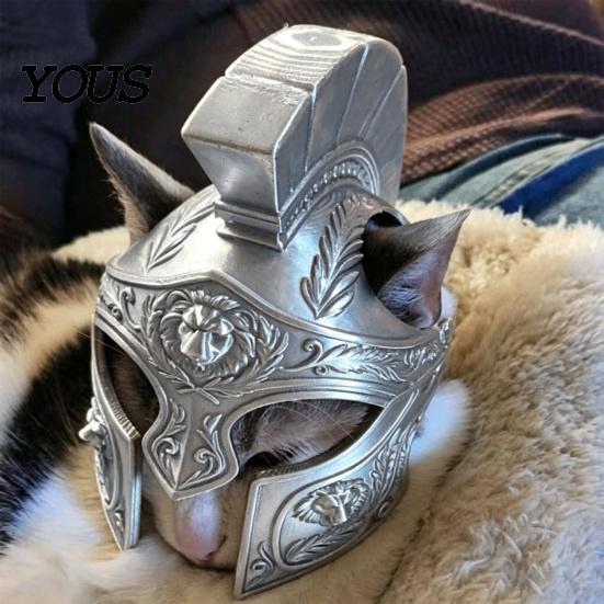 Декоративная Маска Кошки для Фотографий, Шлем Римского Легионера, 3D Печатная Маска Воина, Уникальные Подарки, Для Любителей, Смешной Косплей, Аксессуары для Костюма на Вечеринку Питомцев