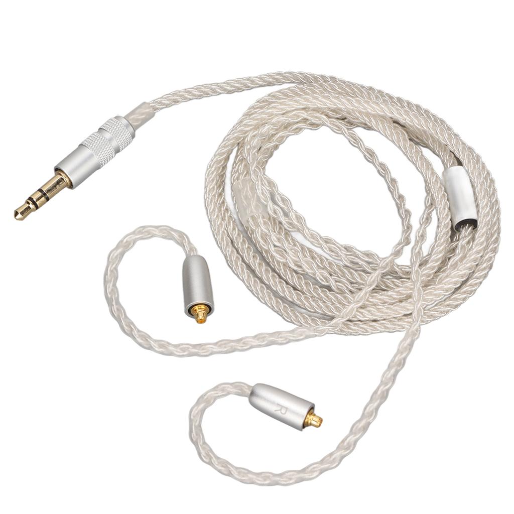 MMCX Headphone Cable 8 Strands Silver Plated Copper Headphone Upgrade Cable for SE215 SE315 SE425 SE535 SE846 TK200 T100