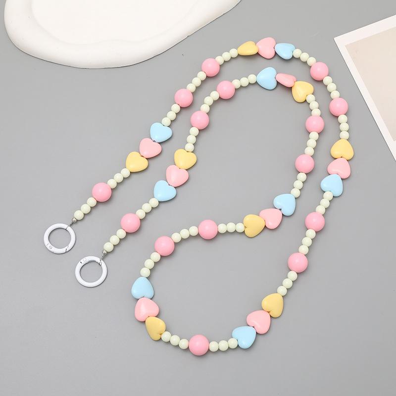 Ремешок для мобильного телефона с защитой от потери, цепочка из цветных бусин, длинная шея, ремешок для сумки, кукольный ремешок, цепочка