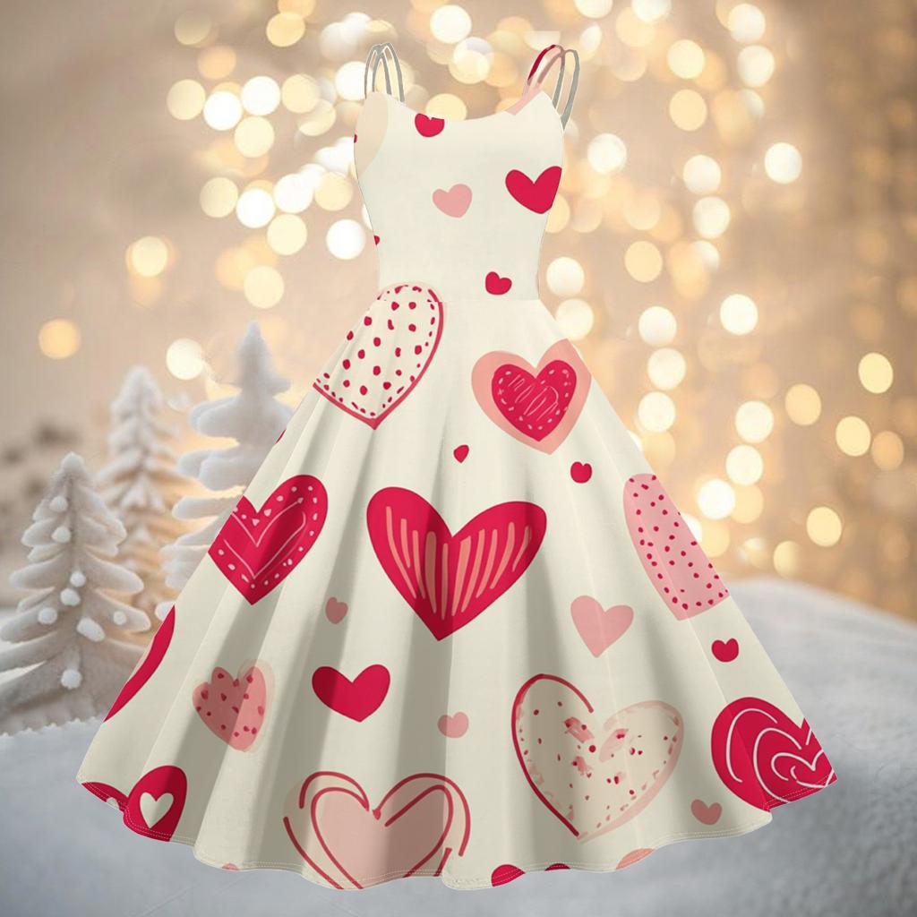 Женское модное коктейльное платье без бретелек с принтом ко Дню святого Валентина в готическом стиле, панк, винтажное платье.