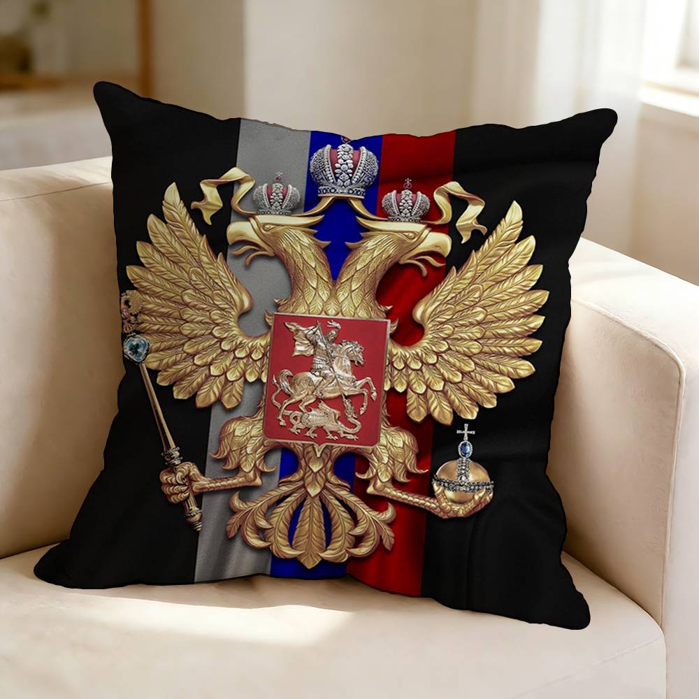 Russian flag Square DoubleSided printed Pillow Case Bedroom Bedside Pillow Sofa Cushion Cover