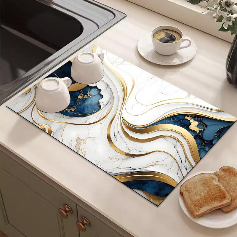 Kitchen Draining Mat Coffee Machine Super Absorbent Pad Tableware Drying Mat Countertop Placemat Home Decoration