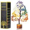 Seven Chakra Crystal Tree | Decorative Artificial Tree for Home & Office | Feng Shui Good Luck Tree for Living Room & Hall | Unique Gift