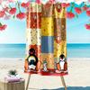 Pingu Cartoon Print Beach Towel, Large Soft Quick Dry Towel for Beach Camping Swimming