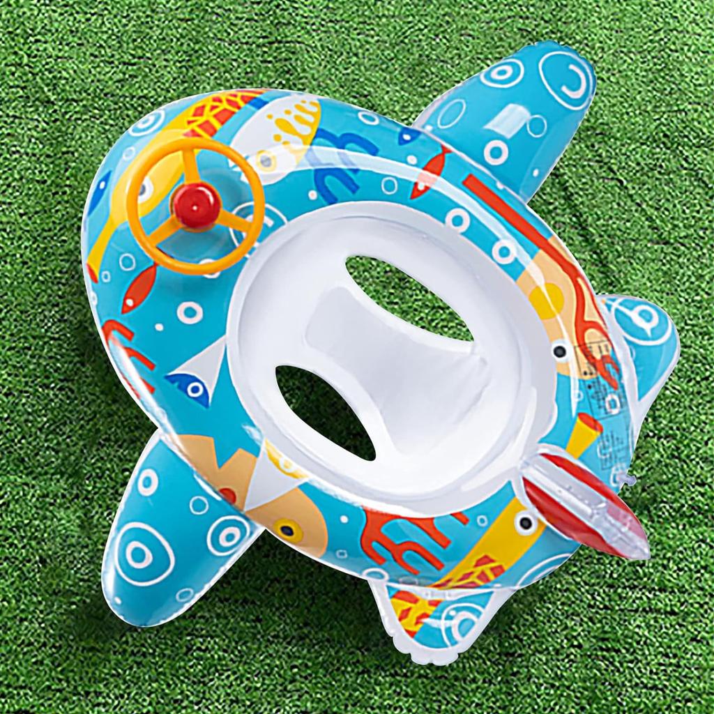 Baby Car Swimming Ring, Swimming Seat, Baby Swimming Aid with Steering Wheel Handle, Swimming Hoops, Baby Swimming Trainer, Boat From 1-5 Years Old
