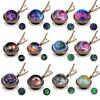 Planet Galaxy Zinc Zinc Alloy Double Side Universe Jewelry Double Side Pendant Clavicle Chain Necklaces